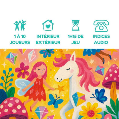 Chasse au trésor féerique avec licorne et fées pour enfants, 1 à 10 joueurs, intérieur ou extérieur, 1h15 de jeu – Explorador