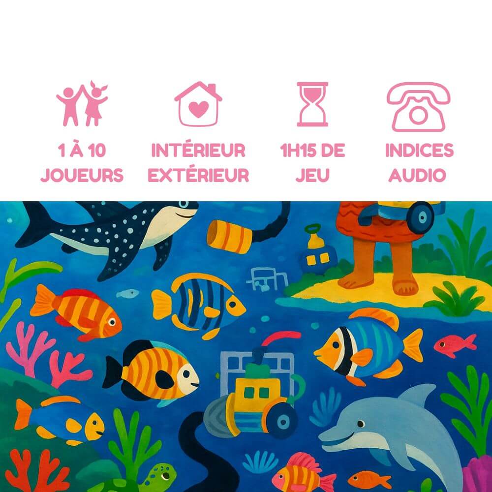 Chasse au trésor sous-marine pour enfants, explorez l’océan et ses mystères, 1 à 10 joueurs, indices audio – Explorador