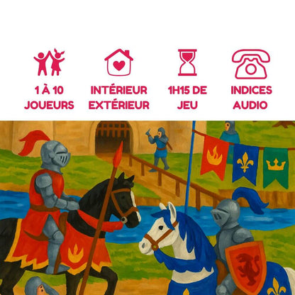 Enquête médiévale pour enfants, sauvez le tournoi des chevaliers, jeu 1 à 10 joueurs, intérieur ou extérieur – Explorador