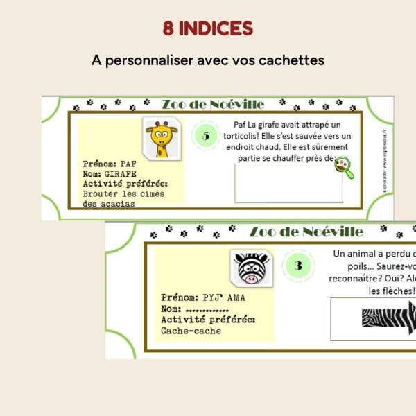 indice jeu de piste zoo