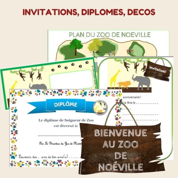 invitations animaux zoo