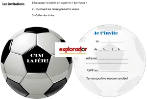 invitation ballon football anniversaire explorador