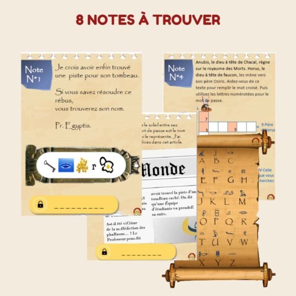 jeux chasse tresor egypte