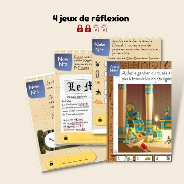 jeux reflexion egypte 7ans