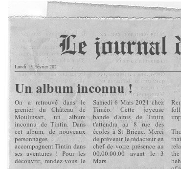 invitation anniversaire tintin en faux journal le monde