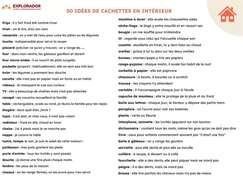 idées de planques pour cacher un trésor dans la maison