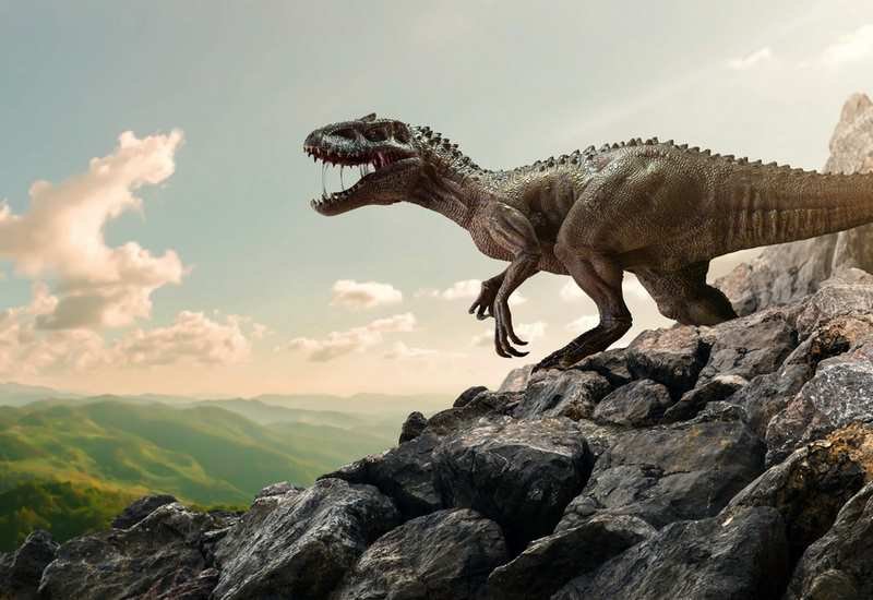 tyrex sur une montagne.