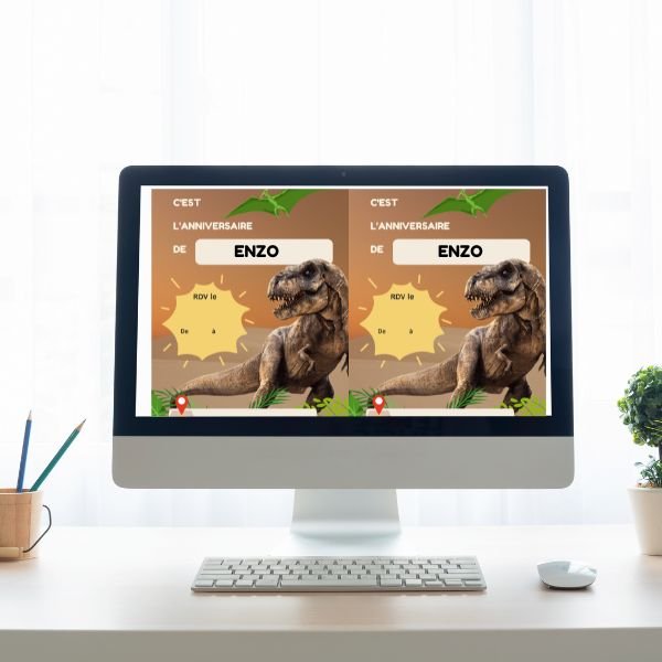 invitation dinosaure personnalisable