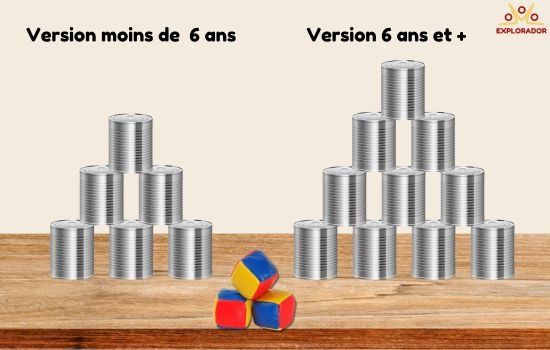 chamboule tout maison pour maternelle et primaire en boites de conserve