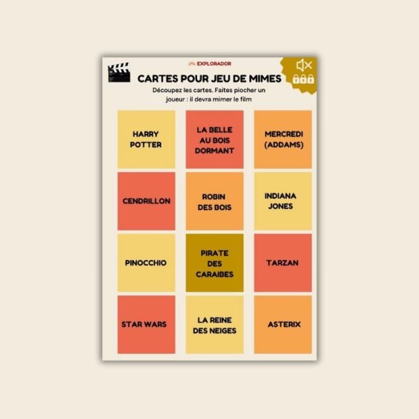jeu mime films enfants
