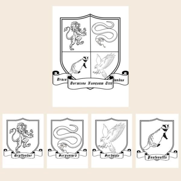 blasons maisons harry potter coloriage