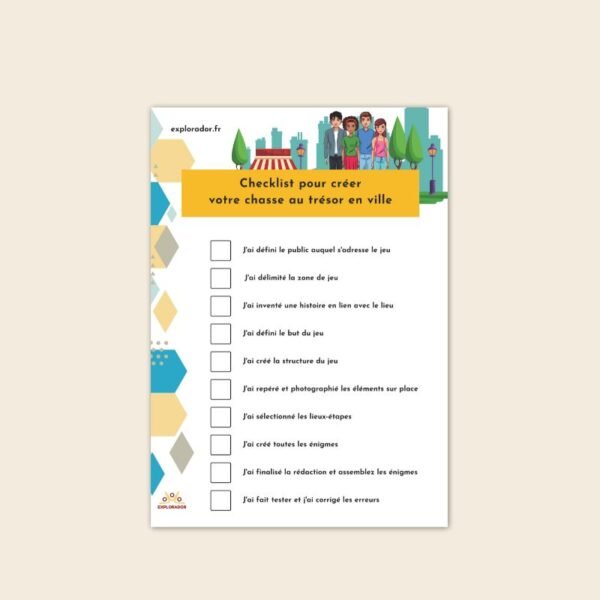 checklist pour jeu de piste en ville