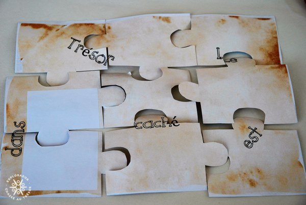 puzzle découpé pour un escape game
