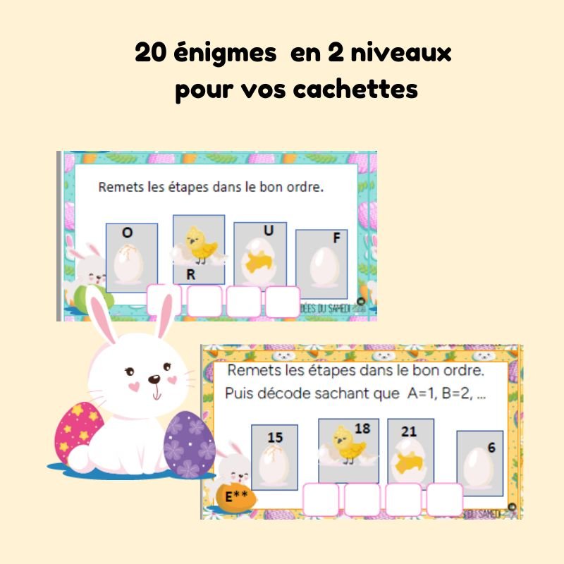 indices pour jeu piste paques