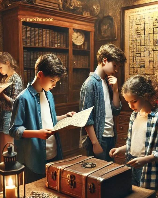 ados qui cherchent des indices dans un escape game