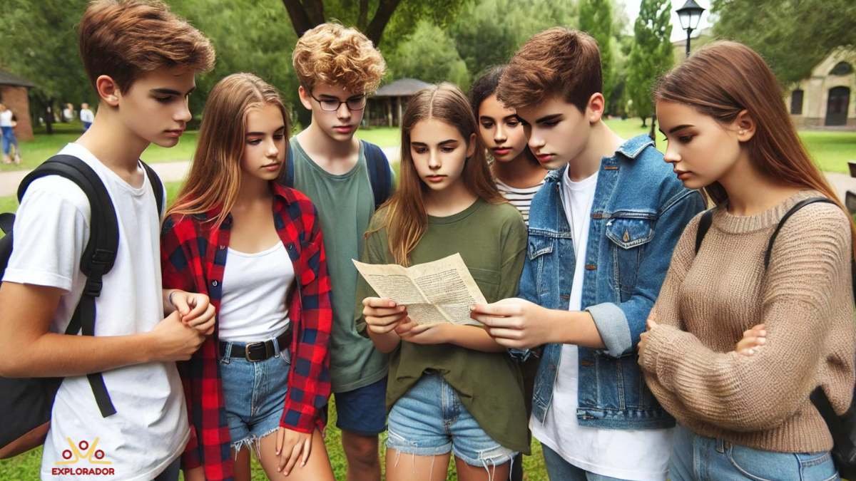 ados jouant à un jeu d'énigmes difficiles